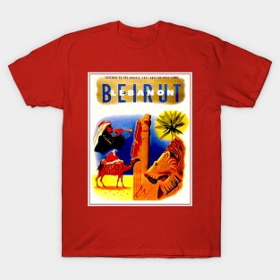 Beirut Lebanon Vintage Travel and Tourism Advertising Print T-Shirt